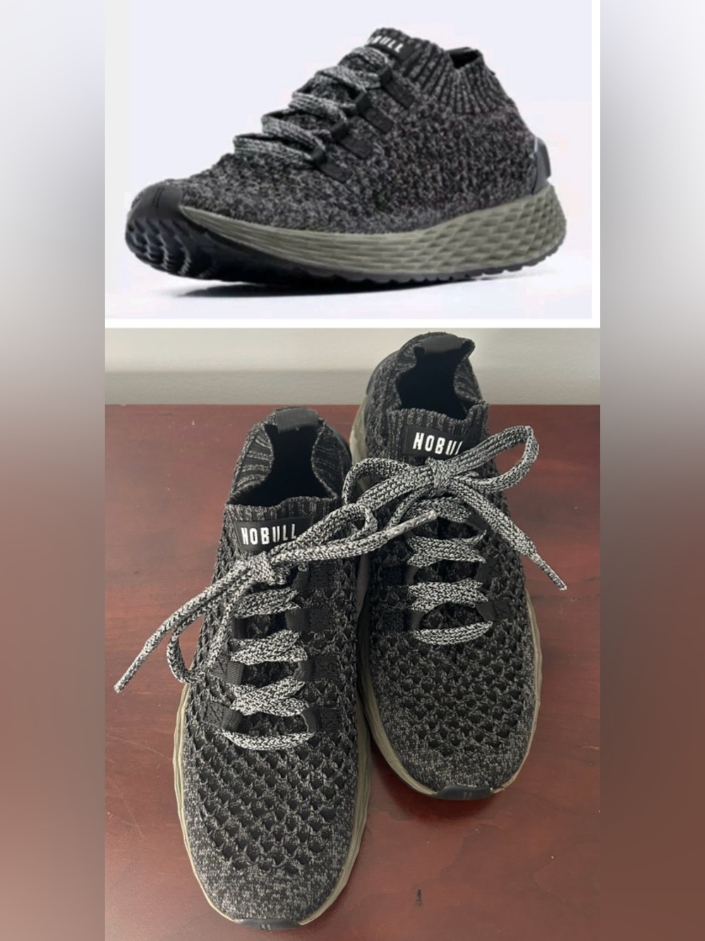 Nobull Black Ivy All Day Diamond Knit Runners Unisex Men’s 6.5 Women's 8